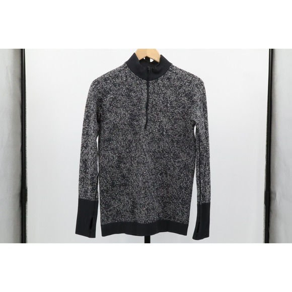 Lululemon Womens Rest Less 1/2 Zip Athletic Pullover Mock Neck Gray Size Medium - Picture 2 of 7